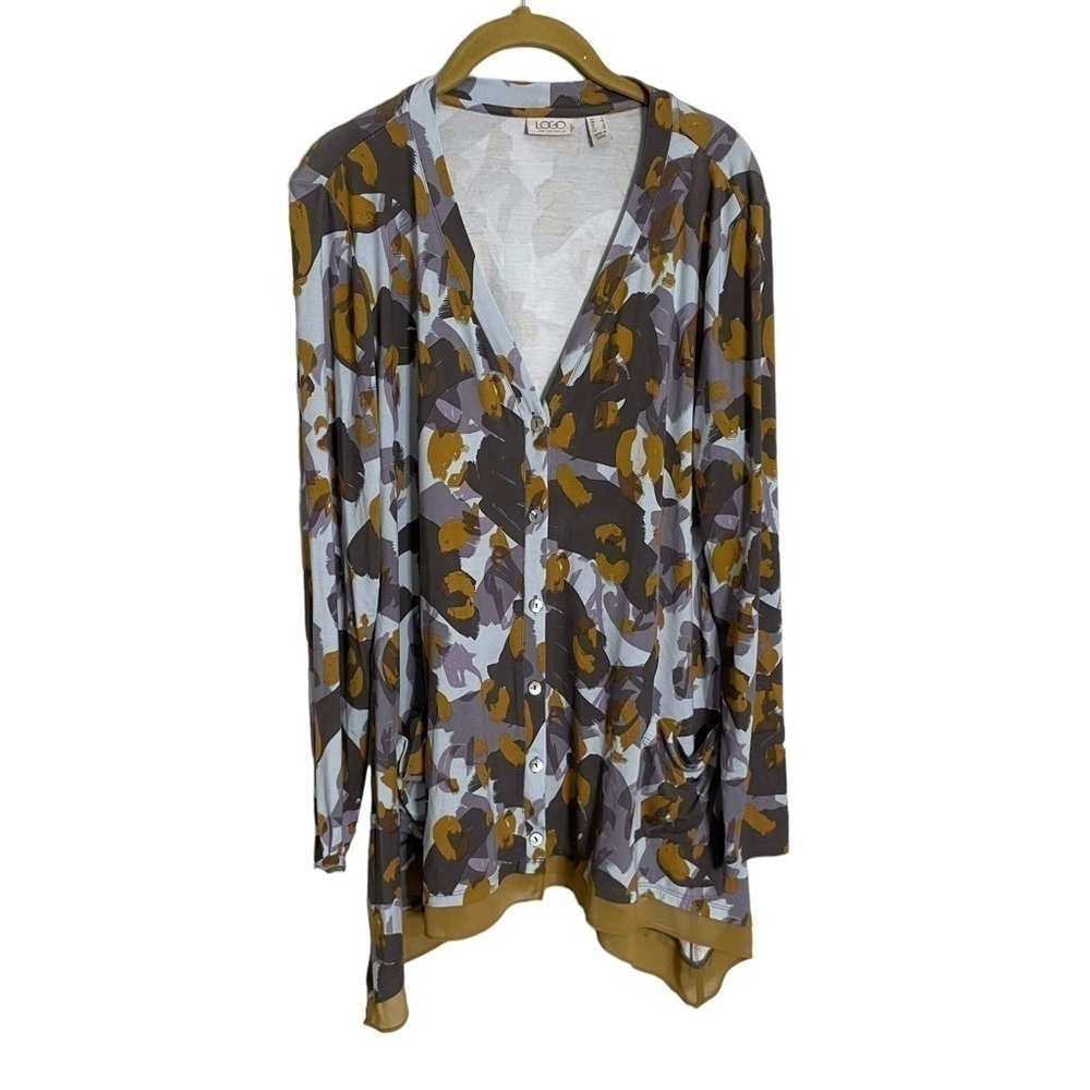 Logo Lori Goldstein Paint-stroke Cardigan Small